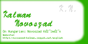 kalman novoszad business card